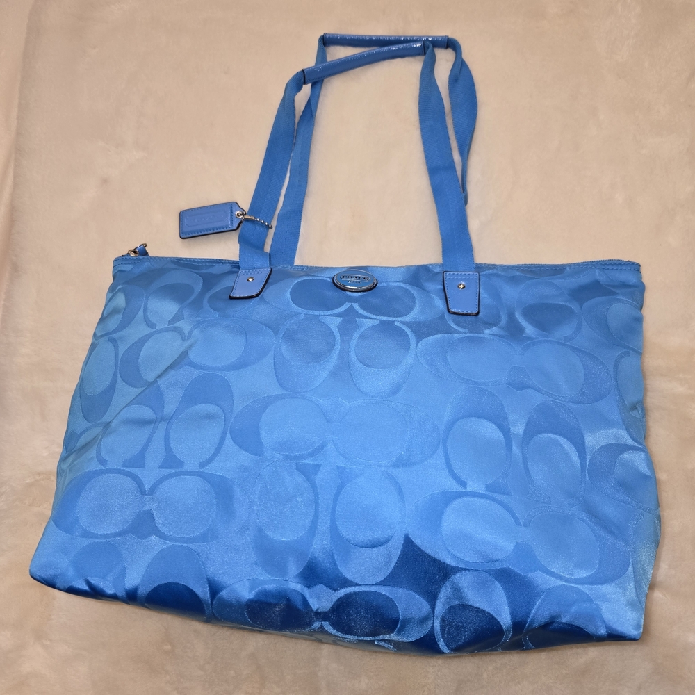 Coach Blue Signature Tote